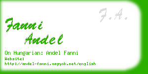 fanni andel business card